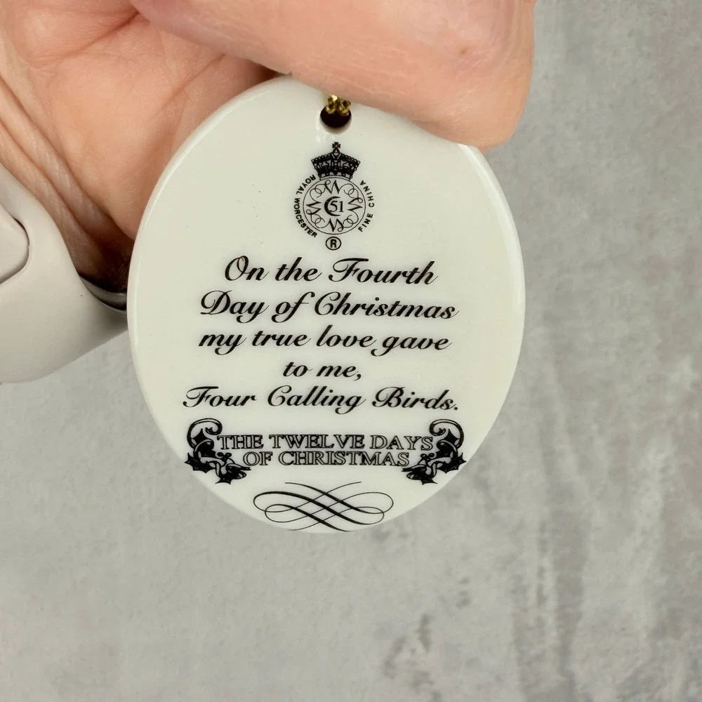 Royal‎ Worcester 12 Days of Christmas Four Calling Birds China Ornament Boxed